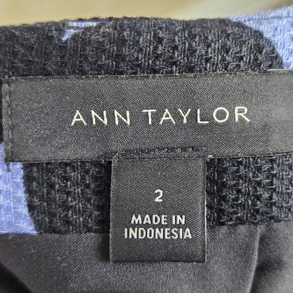 Ann Taylor Size 2 Blue Black Floral Pattern Pencil Skirt Lined Hidden Back Zip - Picture 8 of 11